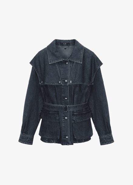 [프리오픈]케이프 변형 디테일 데님 아우터