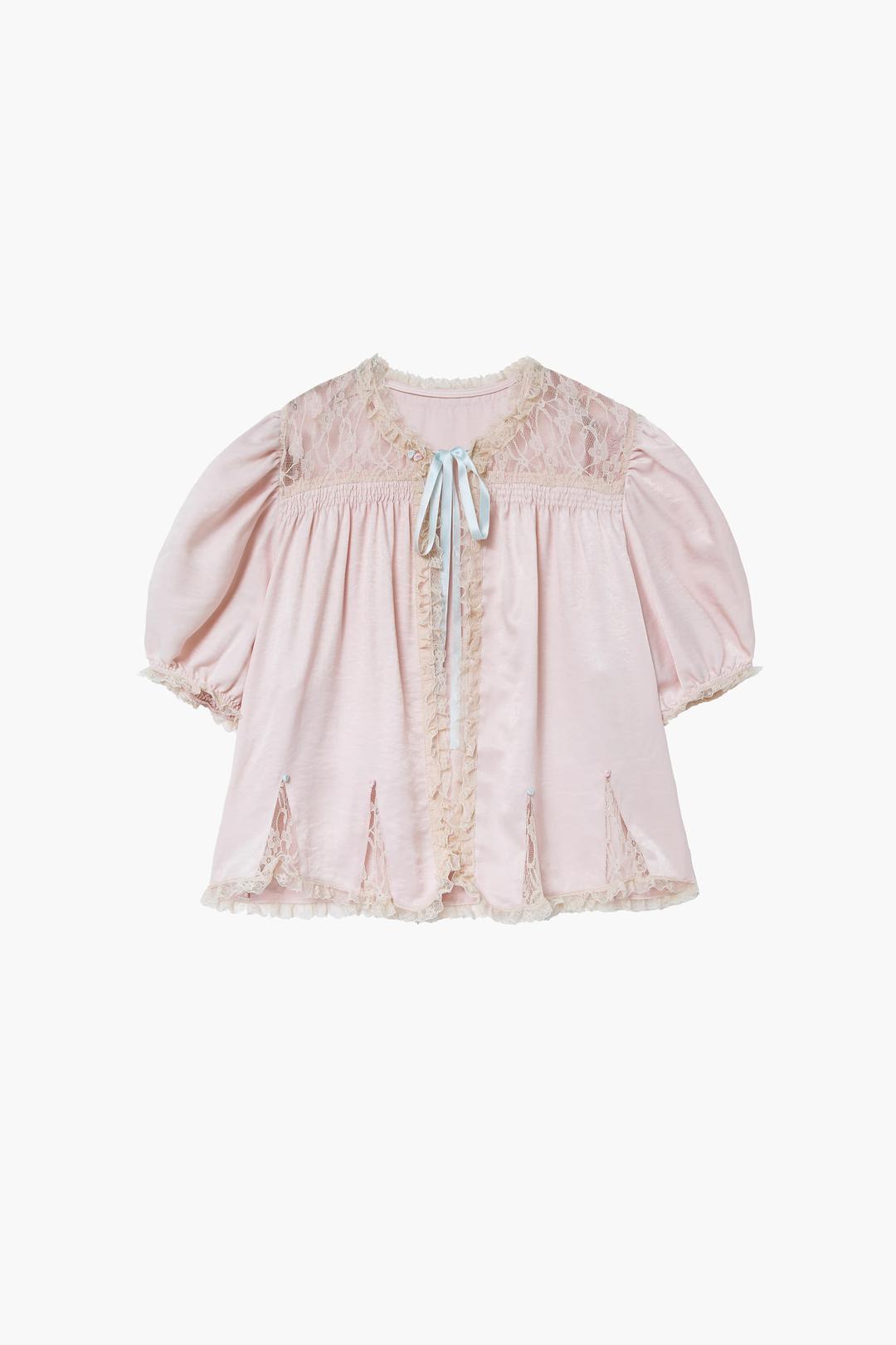 Yvette Bed Jacket (Pale pink)