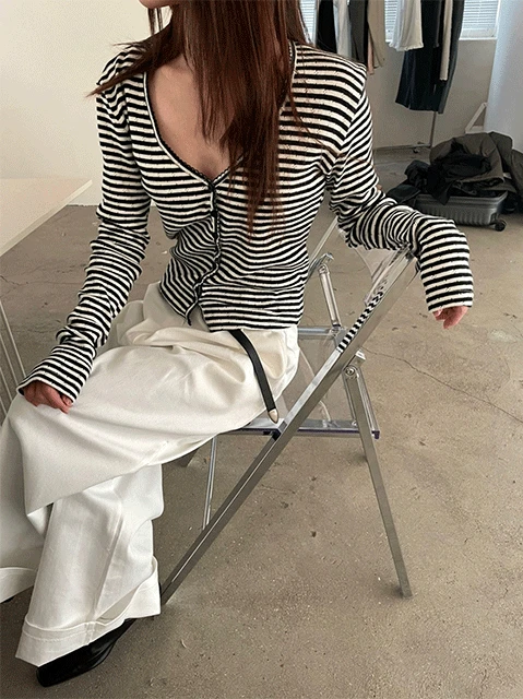 punching stripe cardigan (3color)