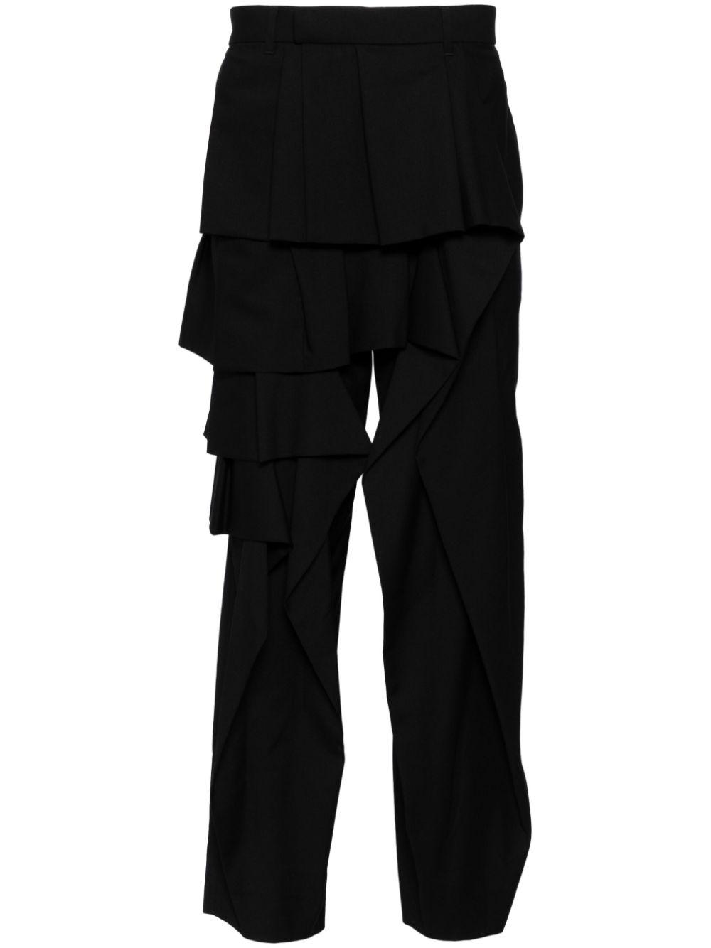 레이어드 러플 디테일 팬츠