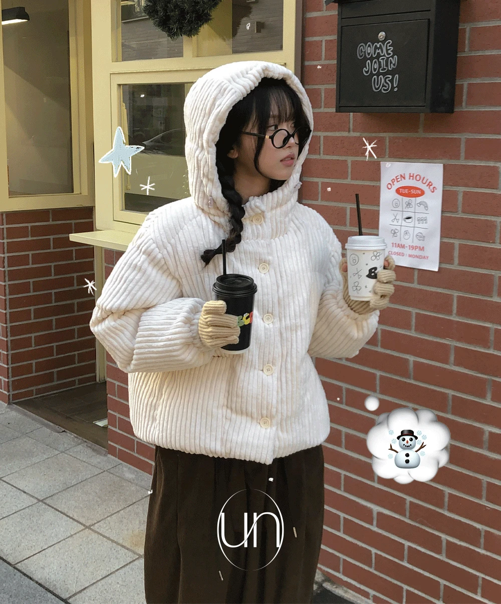 [당일발송] 언유즈얼리 브리즈 코듀로이 패딩 (2color)