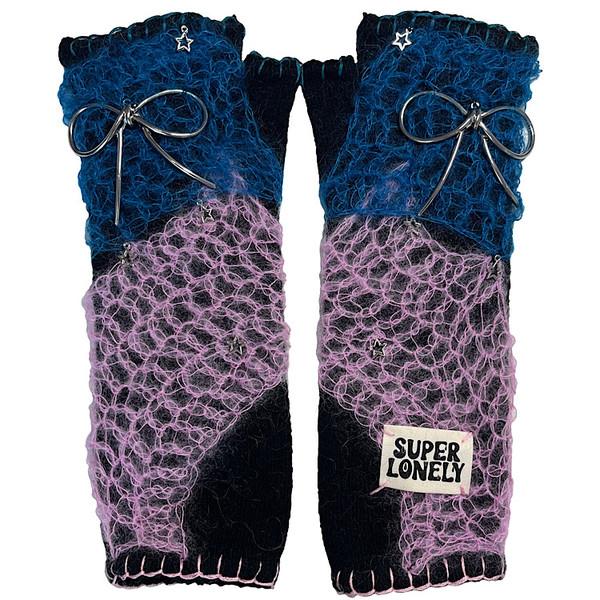 mohair pendant warmer - turquoise/pink