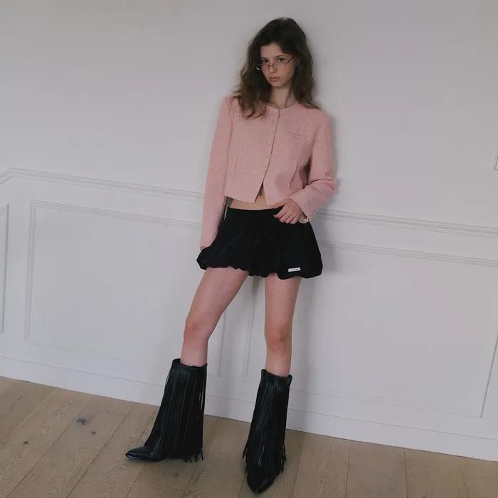 BALLOON MICRO MINI SKIRT_BLACK