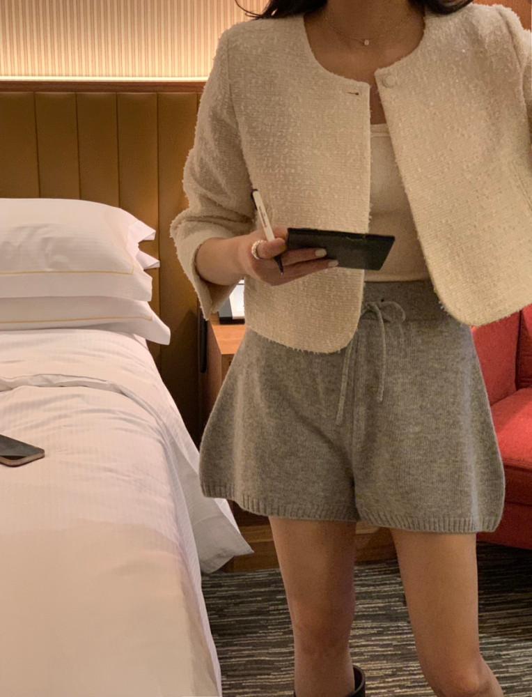 (당일출고) 미엘 에즈 니트 팬츠 밴딩 니트반바지