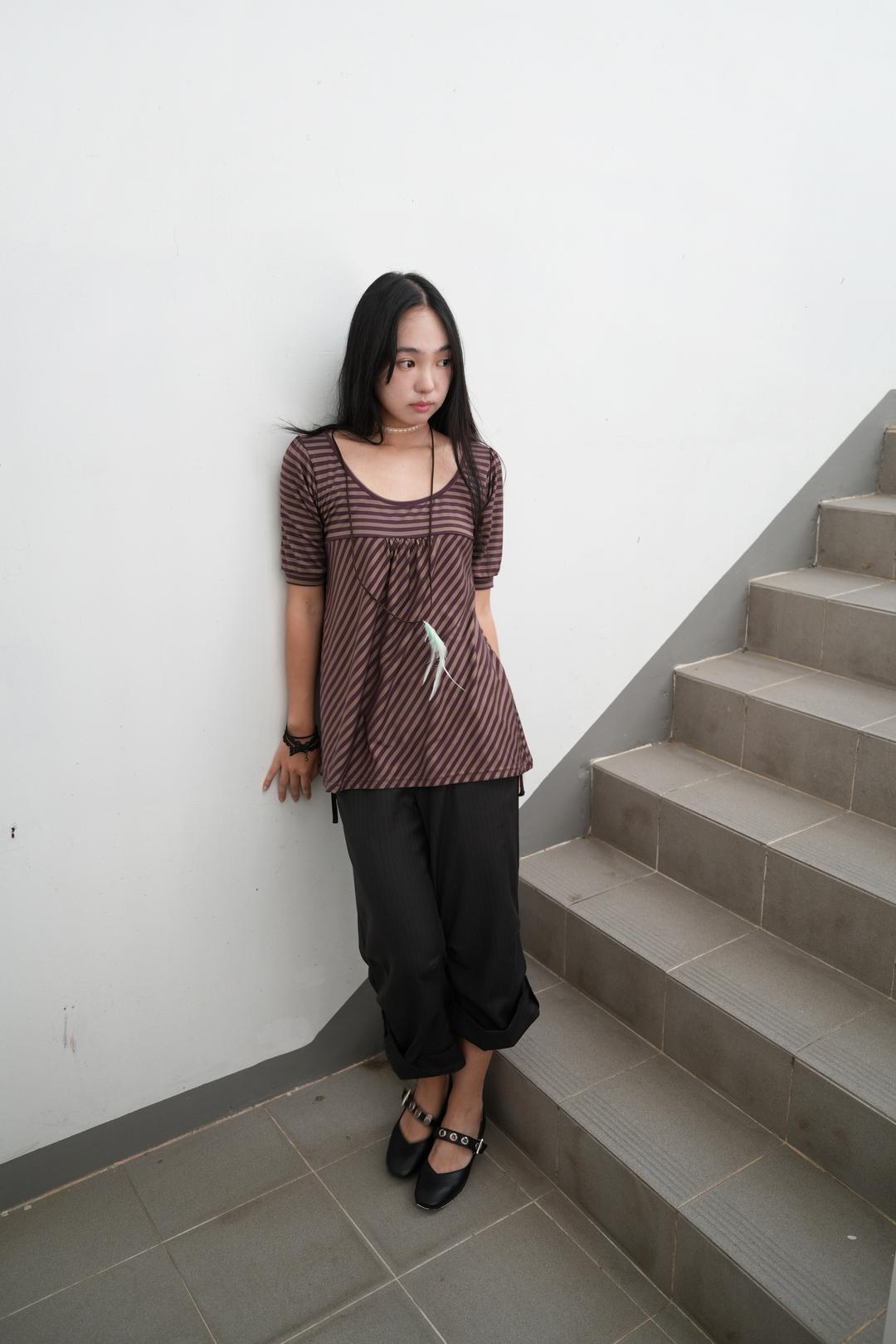 Yuu top, burgundy