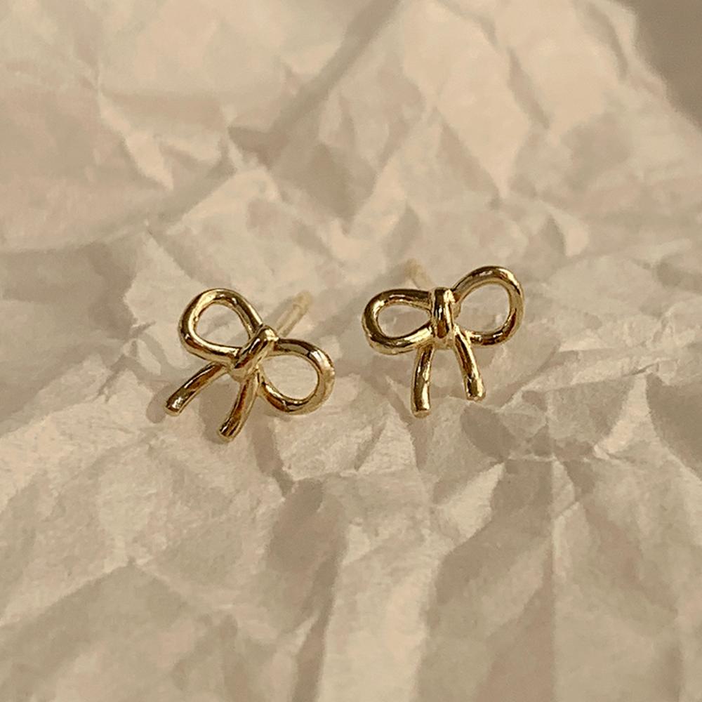 14k 소피 리본 귀걸이 피어싱 - 2type / 이너컨츠 귓바퀴 금 피어싱