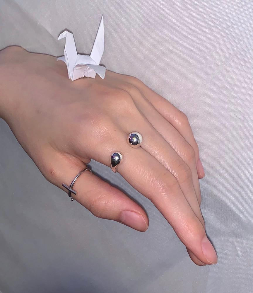 트윈볼실버링 링반지 볼반지 925실버링 구슬반지 오픈링 오픈반지 실버볼반지