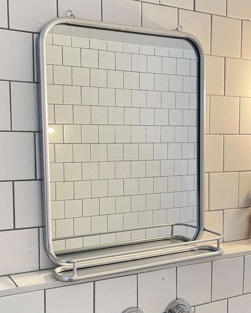 무광실버 체인거울선반