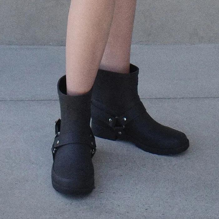 Lc CHAIN RAIN SHORT BOOTS_BLACK_LC242_SO02BK