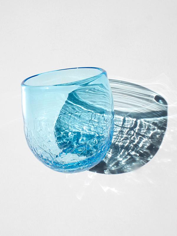 ice crazed glass cup