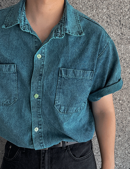 키츠 피그먼트 데님셔츠