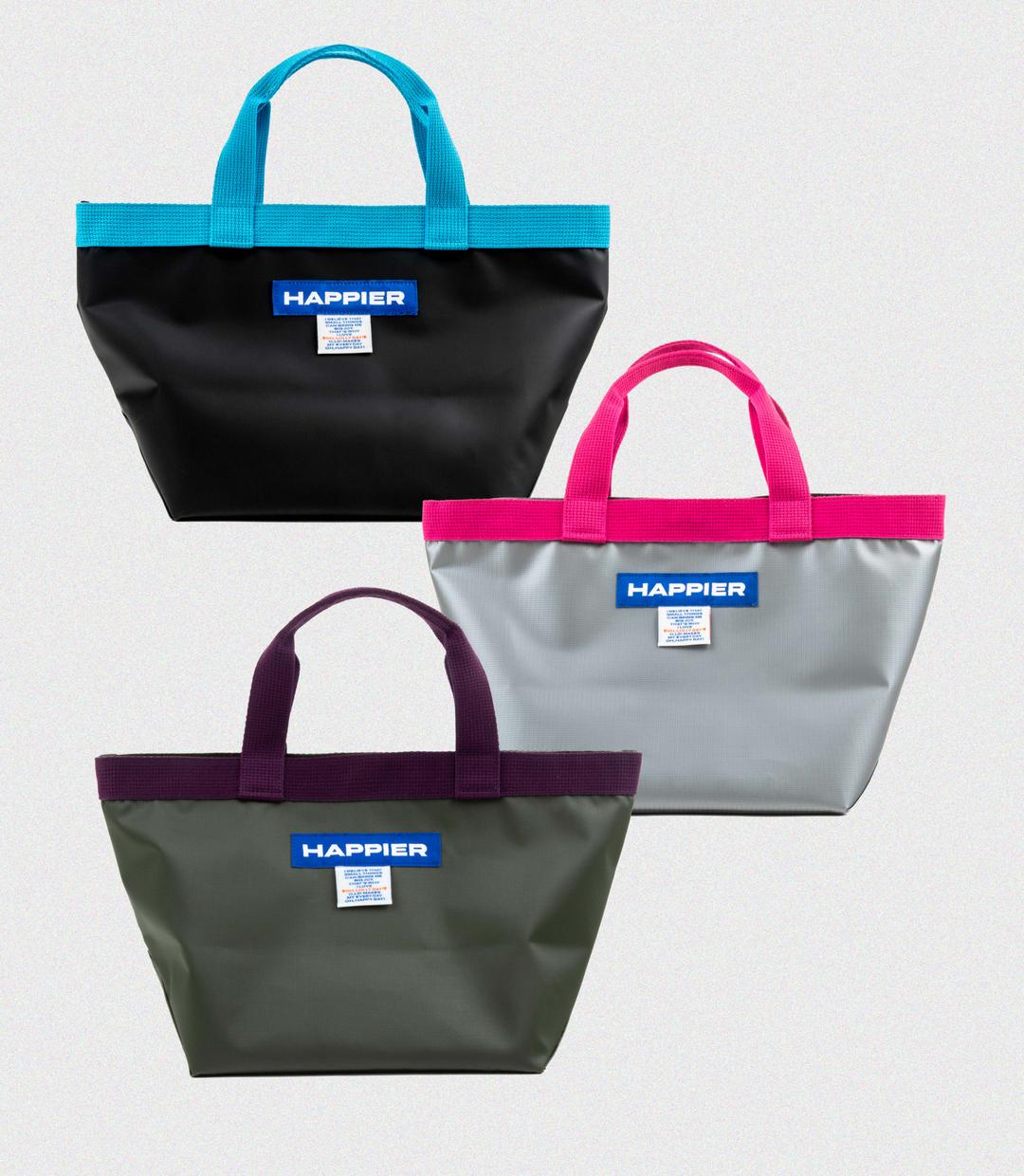 Happier label strong tote bag