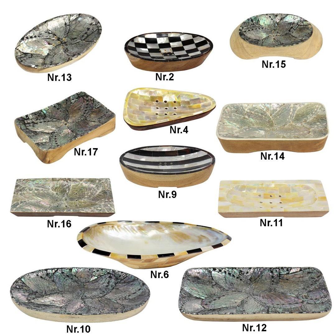 Shell Decoration Wood Shell Mother of Pearl Decoration Soap Dish Storage