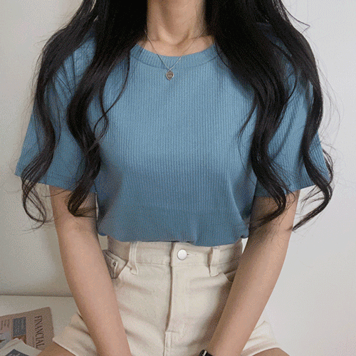 [신상컬러 추가!] 탄탄하고 부드러운 골지 반팔 티셔츠