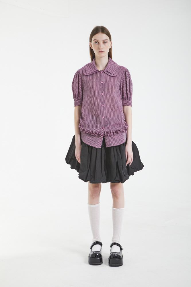 프릴 미니 블랙 스커트