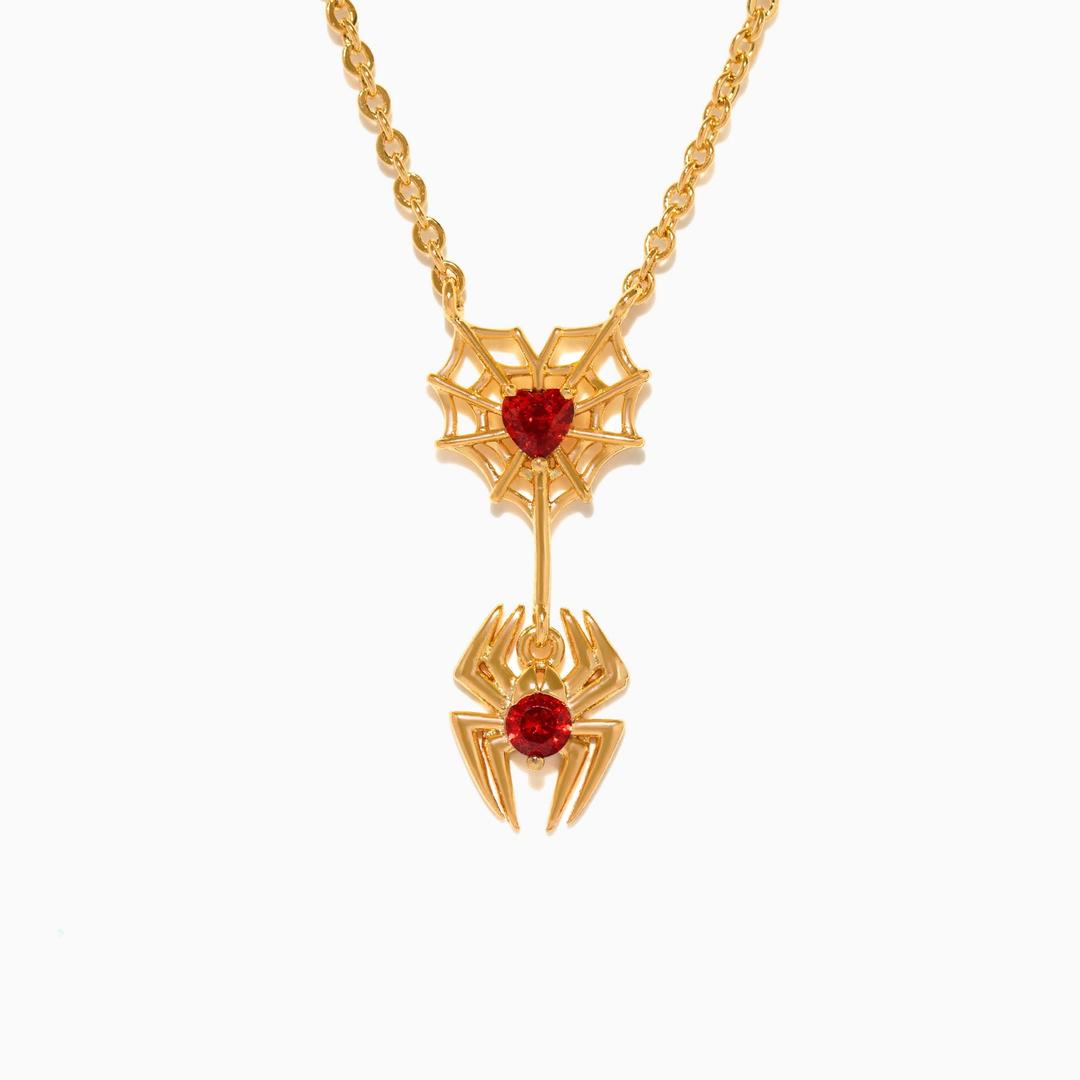 Marvel's Spider-Man Web of Love Necklace - Gold