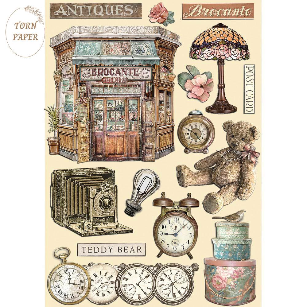 Stamperia 스탬페리아 Colored Wooden shape Brocante Antiques STA 389