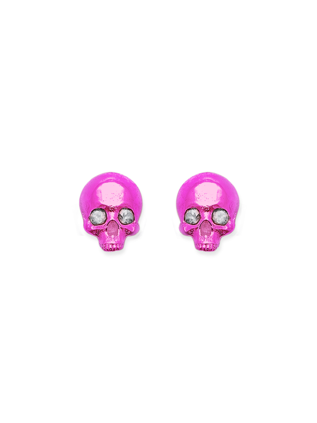 Micro Mini Skull Earring-Pink (silver 92.5%)