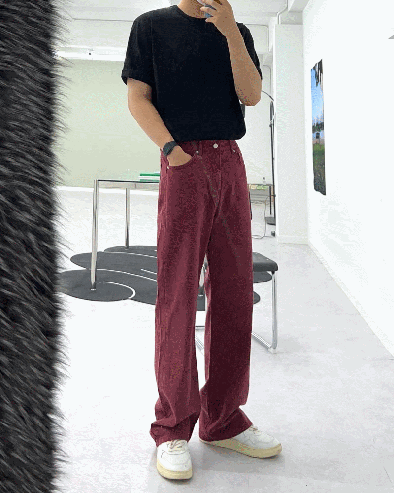 Wd 969 Dying Wide Denim Pants(2color)