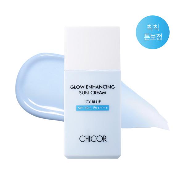 [칙칙톤보정] 시코르 메이크업 글로우 인핸싱 선크림 아이시 블루 30ml
