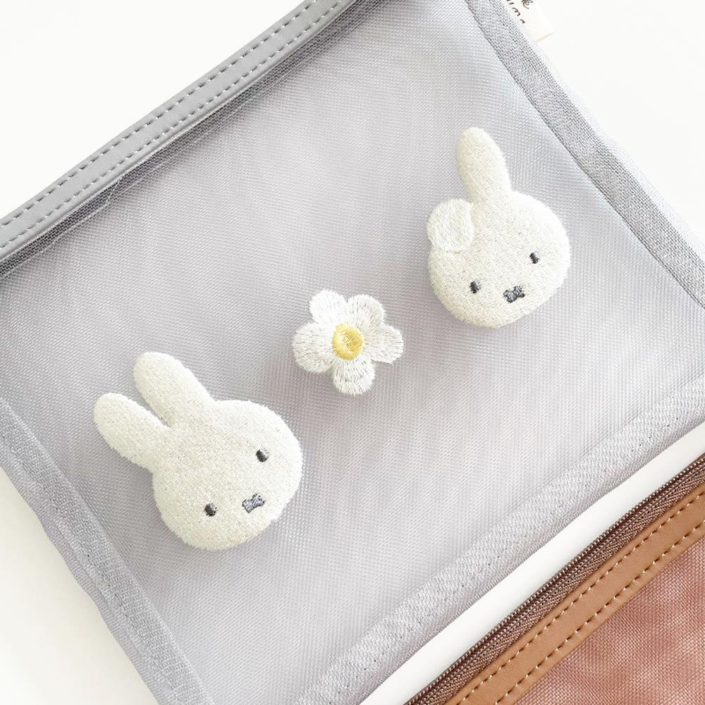 미피 파우치 보리스 플라워 사각 메쉬 화장품파우치 L