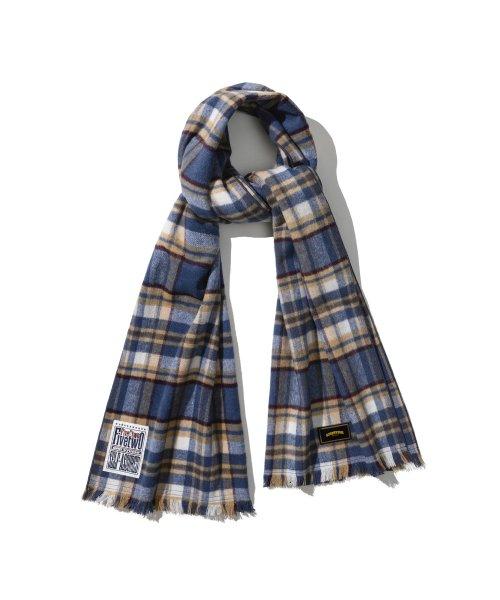 FIVETWO VINTAGE LABEL CHECK MUFFLER [BLUE]