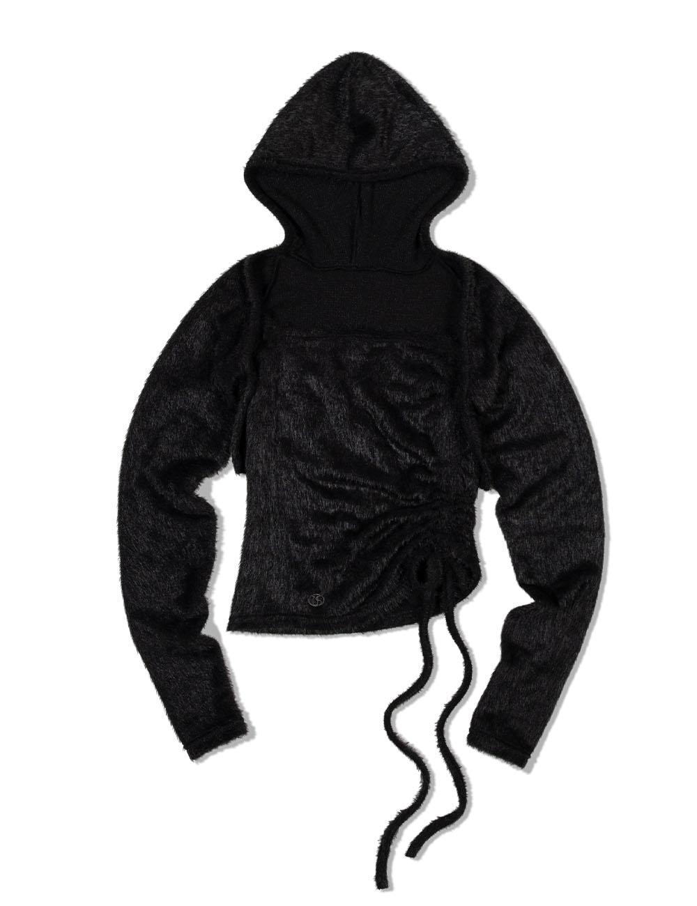 ANGORA HOODIE TANK TOP(BLACK)