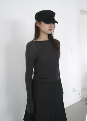 에프터먼데이 soft boat-neck tee (5c)