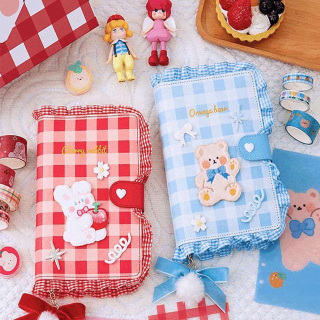 곰돌이 레이스 6공 다이어리 꾸미기 세트 초등학생 일기장 다꾸 스티커 육공 커버