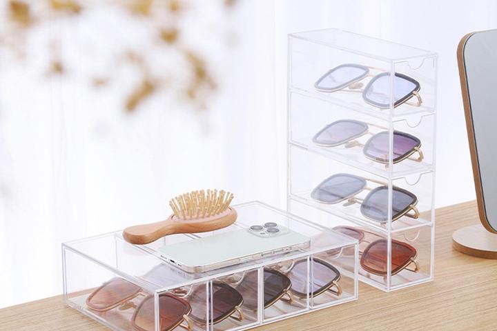 안경 케이스 선글라스 보관함 정리함 아크릴 다용도 수납함 진열장 4단