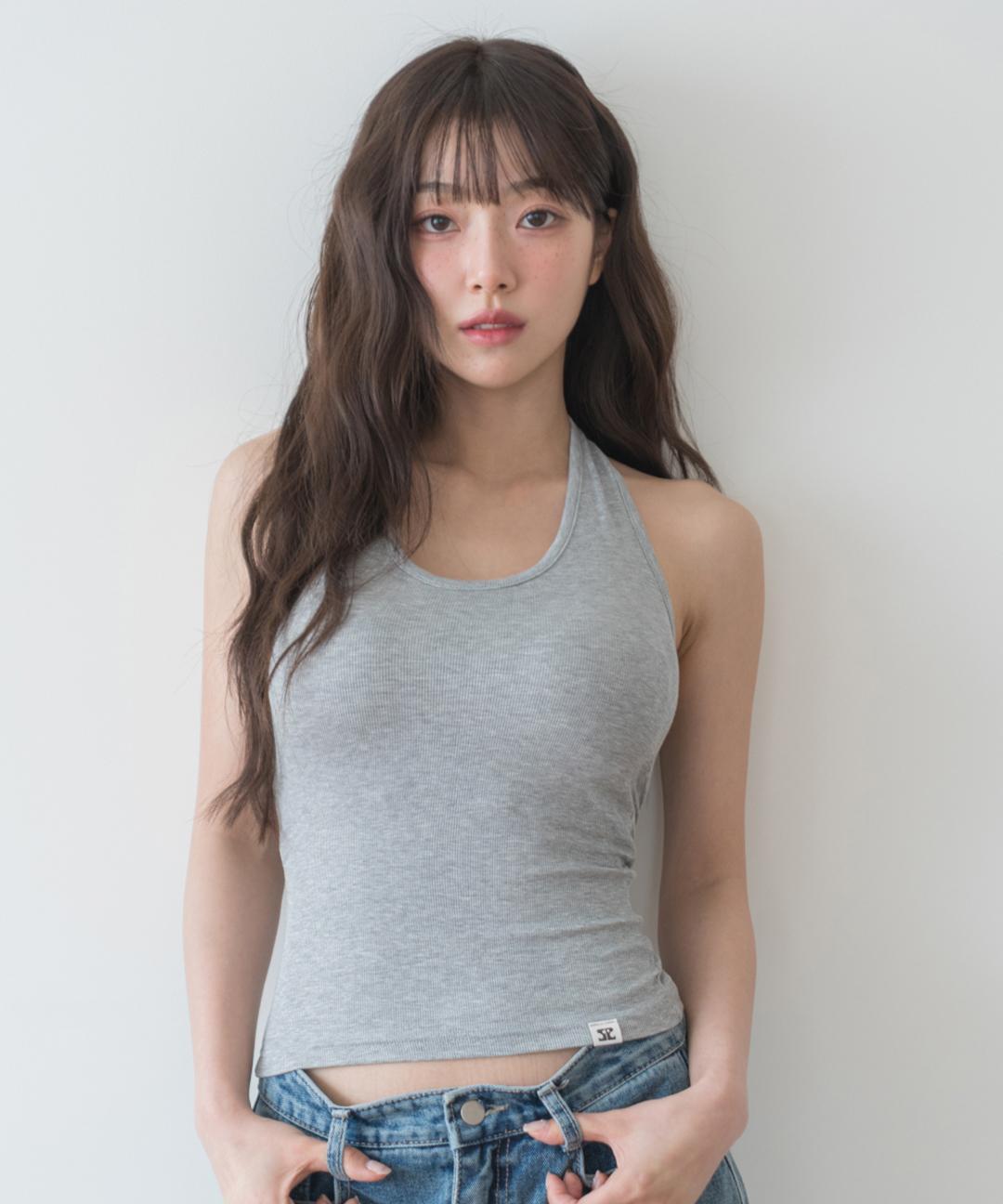 도로시와 풀샷몰드 소프트골지 홀터 나시 (캡고정)