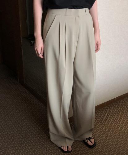 모어레브 론 투핀턱 여름 와이드슬랙스 (3color)