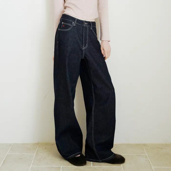 샐리 클래식 와이드 데님 팬츠_인디고