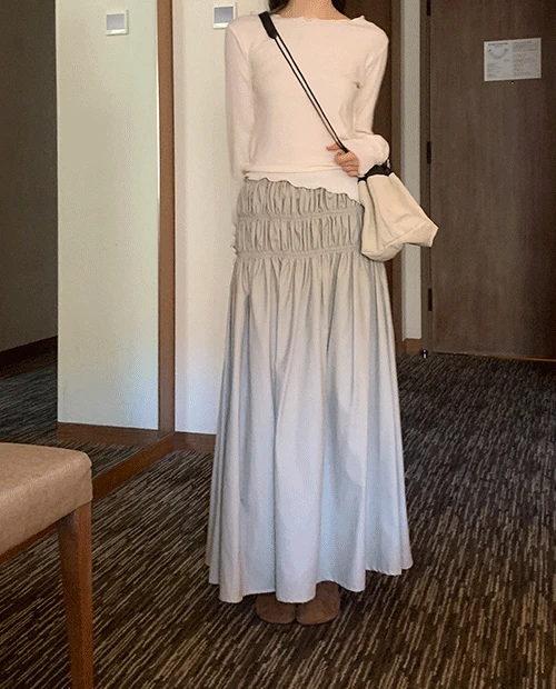 leather cancan skirt / 3color