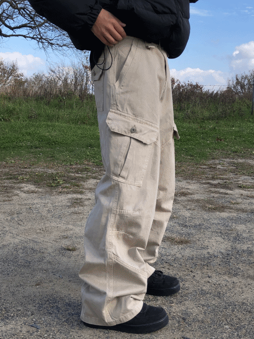 피그먼트 딥 다잉 카고 팬츠