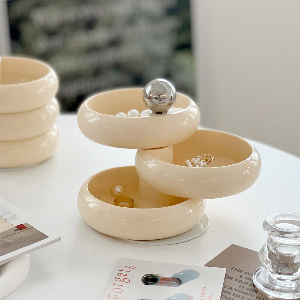 미쉐린 오브제 3단 회전 액세서리 정리함