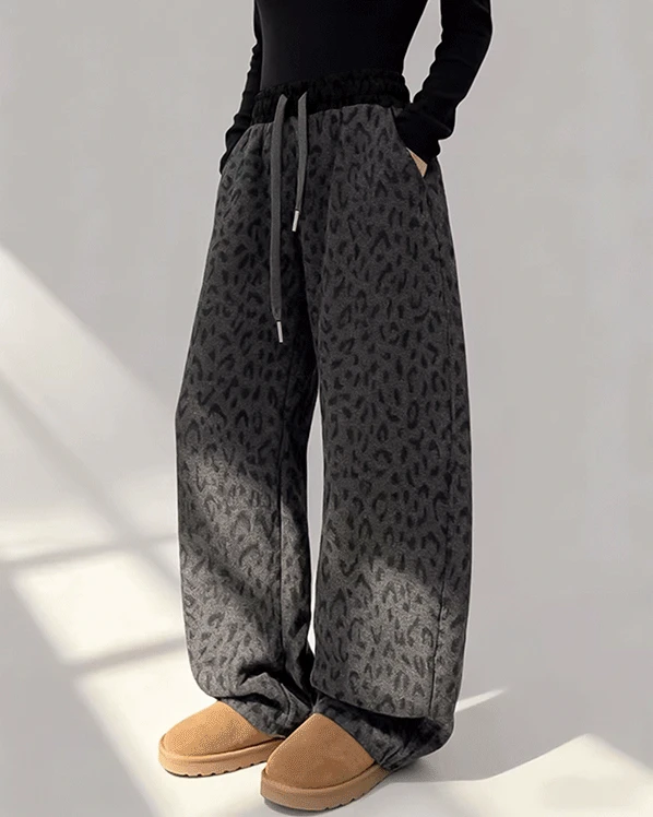 (밍크) 레티 레오파드 투웨이 밴딩 팬츠