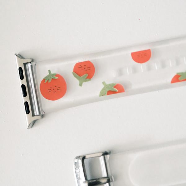 [워치 스트랩] 데굴데굴 토마토 네코 ♪ (2p 1set)