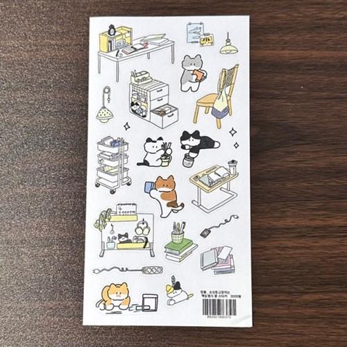 띵똥_소심한고양이는 책상정리중 스티커