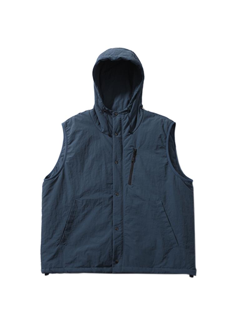 PADDED RUSTLE HOOD VEST (PEACOCK GREEN)