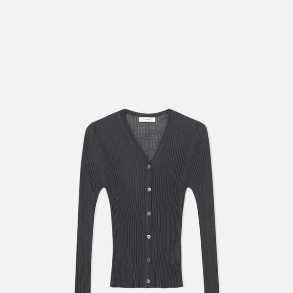 [ESSENTIALS] SUMMER WOOL V-NECK SLIM KNIT CARDIGAN