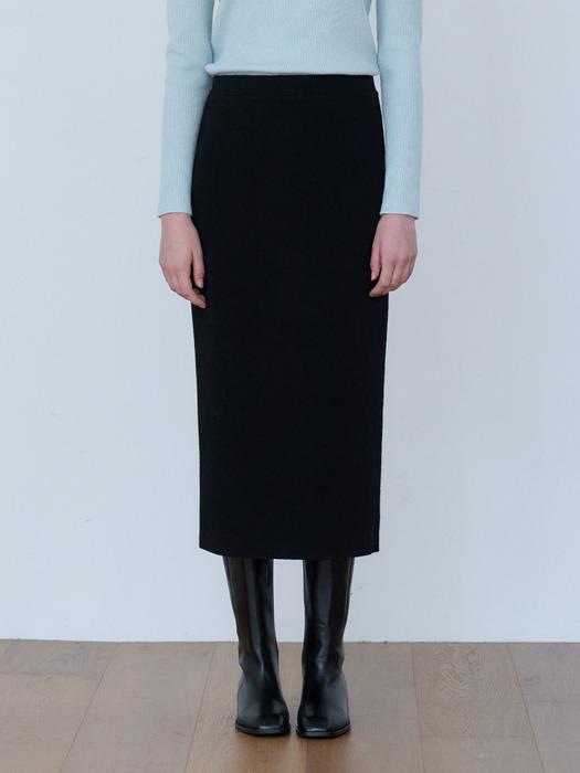 시에나 울 블렌드 롱 스커트 (black)