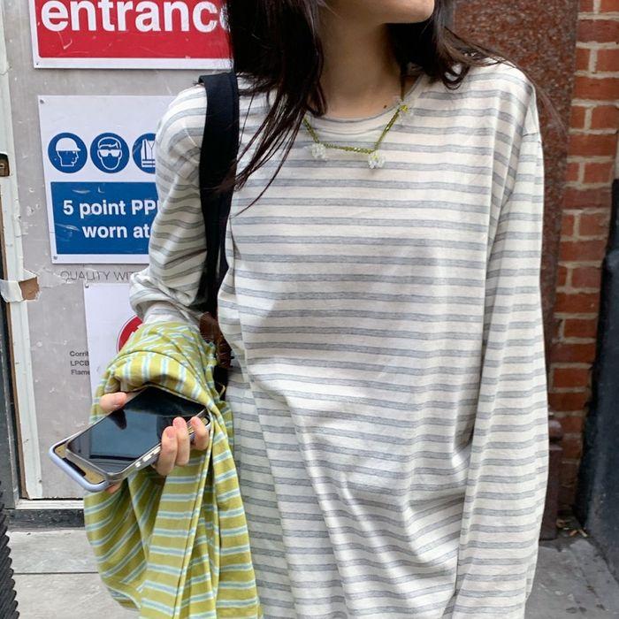 a comfy stripe t-sh (grey)