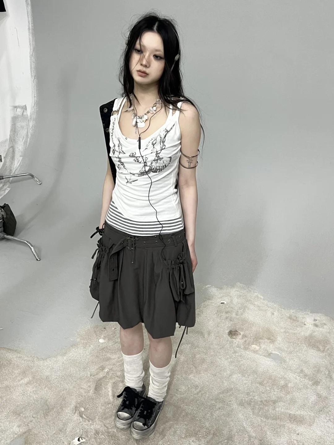 Cest Nous Punk Stripe Two-Piece Layered Sleeveless