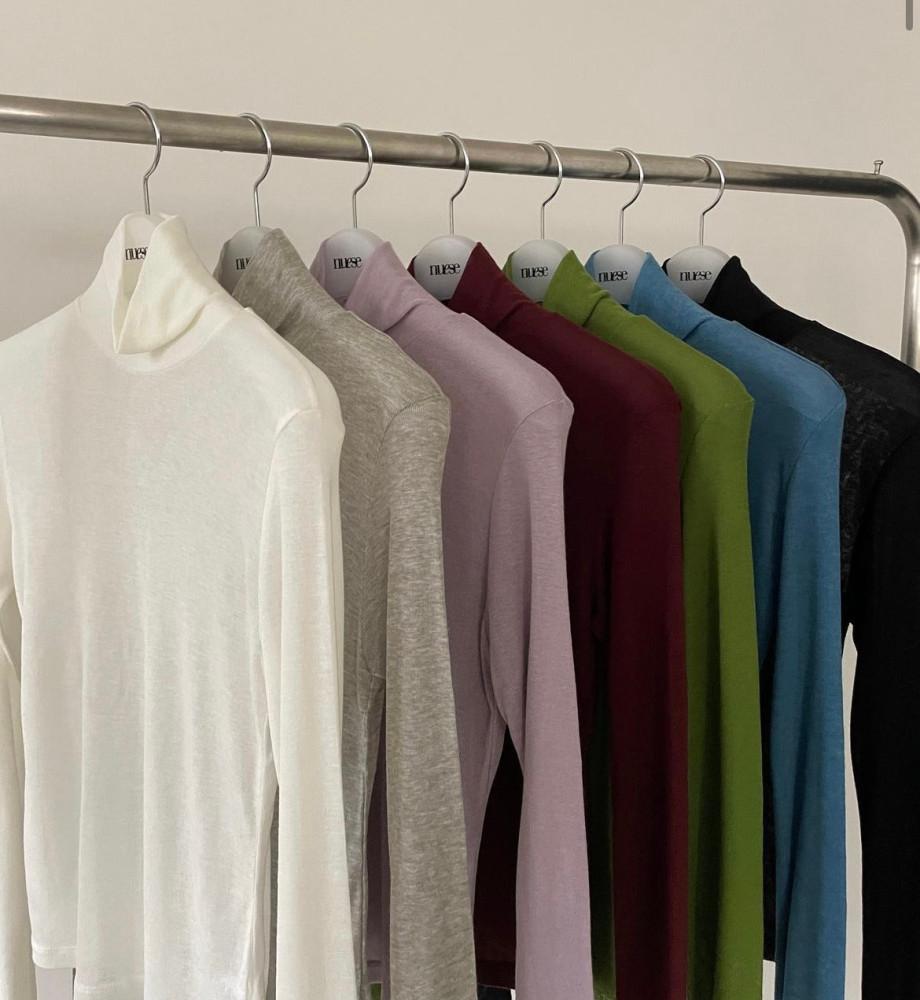 (블루,블랙당일) 누즈 이즈 울 폴라 목폴라 티셔츠