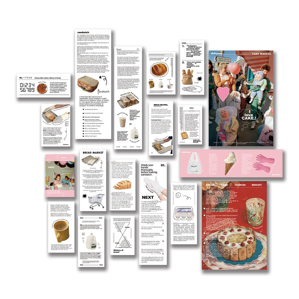 [ Bread Cake Typography Pack ] 오브제스티커 오브제 다이어리꾸미기 다꾸 다꾸스티커 스티커 스크랩