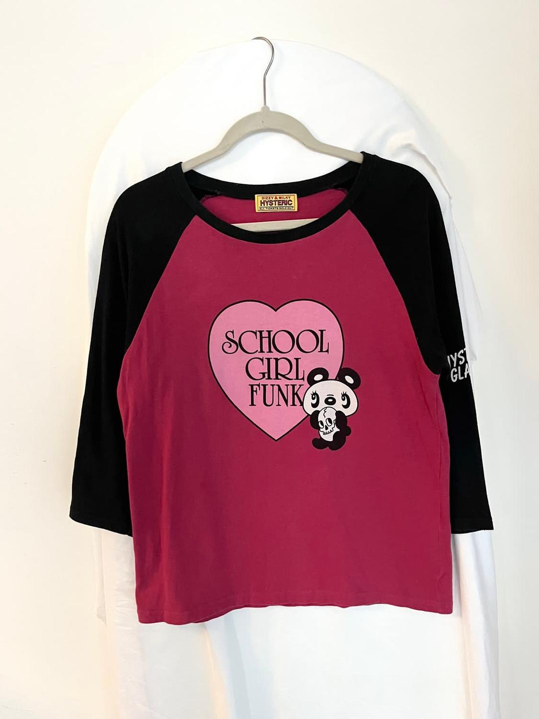 히스테릭 글래머 스쿨 걸 펑크 하트 팬더 나그랑 롱 슬리브 긴팔 티셔츠 | 후루츠패밀리