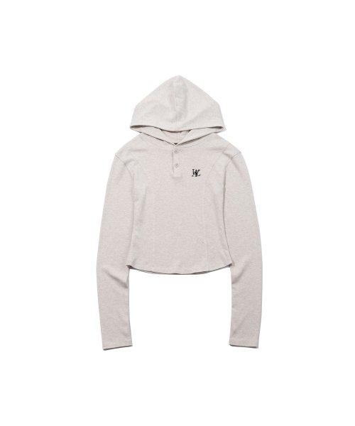 우알롱(WOOALONG)  Slim soft warmer hood T-shirt - OAT MEAL - 사이즈 & 후기 | 무신사