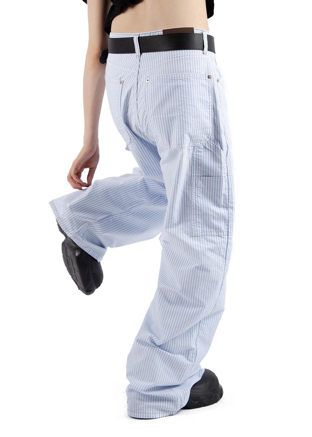 COTTON STRIPE CARPENTER PANTS