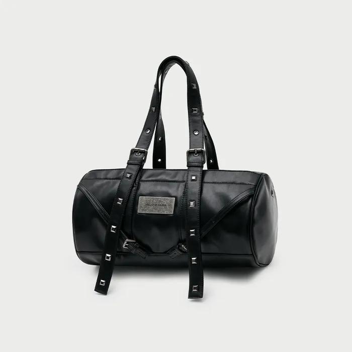 스퀘어 스터드 레더 더플 백 [블랙]